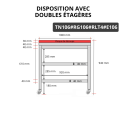 Table de travail en inox 1000x600 mm avec plaque de découpe rouge et 2 étagères sur roulettes PREMIUM - GOLDINOX