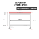 Table de travail en inox 2000x600 mm avec plaque de découpe rouge et 2 étagères sur roulettes PREMIUM - GOLDINOX