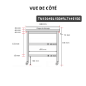Table de travail en inox 1500x600 mm avec plaque de découpe blanche et 2 étagères sur roulettes PREMIUM - GOLDINOX