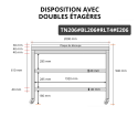 Table de travail en inox 2000x600 mm avec plaque de découpe blanche et 2 étagères sur roulettes PREMIUM - GOLDINOX