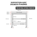 Table de travail en inox 1000x700 mm avec plaque de découpe blanche et 2 étagères sur roulettes PREMIUM - GOLDINOX