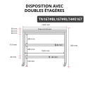 Table de travail en inox 1600x700 mm avec plaque de découpe blanche et 2 étagères sur roulettes PREMIUM - GOLDINOX