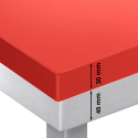 Table de travail en inox 1800x800 mm avec plaque de découpe rouge et 2 étagères sur roulettes PREMIUM - GOLDINOX