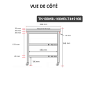 Table de travail en inox 1000x800 mm avec plaque de découpe blanche et 2 étagères sur roulettes PREMIUM - GOLDINOX