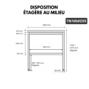 Table de travail en inox Bar 1000x500 mm avec 1 étagère inférieure PREMIUM - GOLDINOX