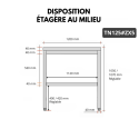 Table de travail en inox Bar 1200x500 mm avec 1 étagère inférieure PREMIUM - GOLDINOX
