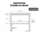 Table de travail en inox Bar 1500x500 mm avec 1 étagère inférieure PREMIUM - GOLDINOX