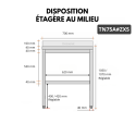 Table de travail en inox Bar 700x500 mm avec 1 étagère inférieure et dosseret PREMIUM - GOLDINOX