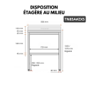 Table de travail en inox Bar 800x500 mm avec 1 étagère inférieure et dosseret PREMIUM - GOLDINOX