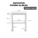 Table de travail en inox Bar 600x500 mm avec 1 étagère inférieure sur roulettes PREMIUM - GOLDINOX