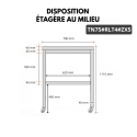 Table de travail en inox Bar 700x500 mm avec 1 étagère inférieure sur roulettes PREMIUM - GOLDINOX