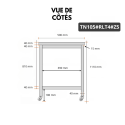 Table de travail en inox Bar 1000x500 mm avec 1 étagère inférieure sur roulettes PREMIUM - GOLDINOX