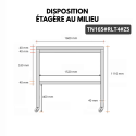Table de travail en inox Bar 1600x500 mm avec 1 étagère inférieure sur roulettes PREMIUM - GOLDINOX