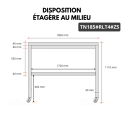 Table de travail en inox Bar 1800x500 mm avec 1 étagère inférieure sur roulettes PREMIUM - GOLDINOX