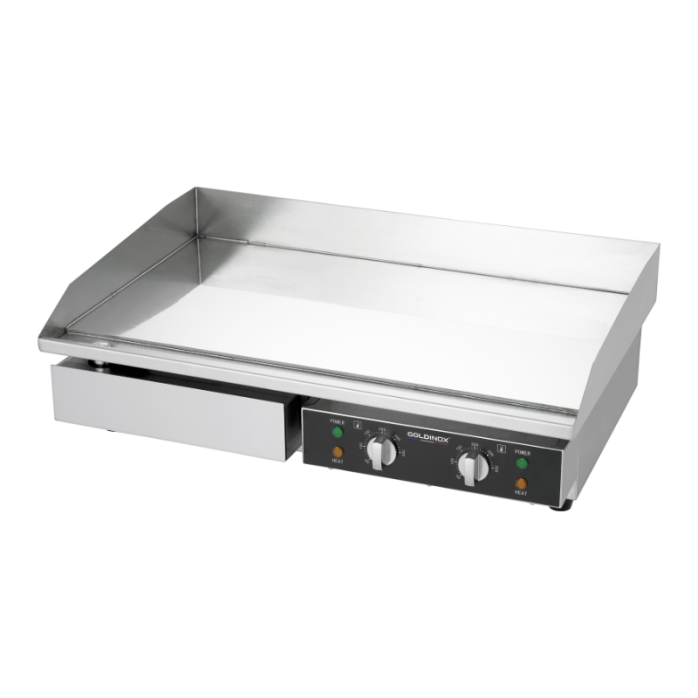 Plancha en acier lisse chromée électrique professionnelle 730x470 mm PREMIUM - GOLDINOX