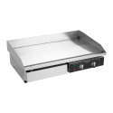 Plancha en acier lisse chromée électrique professionnelle 730x470 mm PREMIUM - GOLDINOX