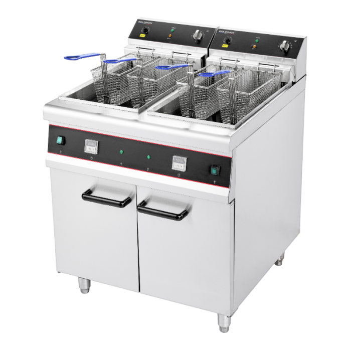Friteuse électrique professionnelle sur coffre 21 + 21 Litres (20 kW) IDEAL - GOLDINOX