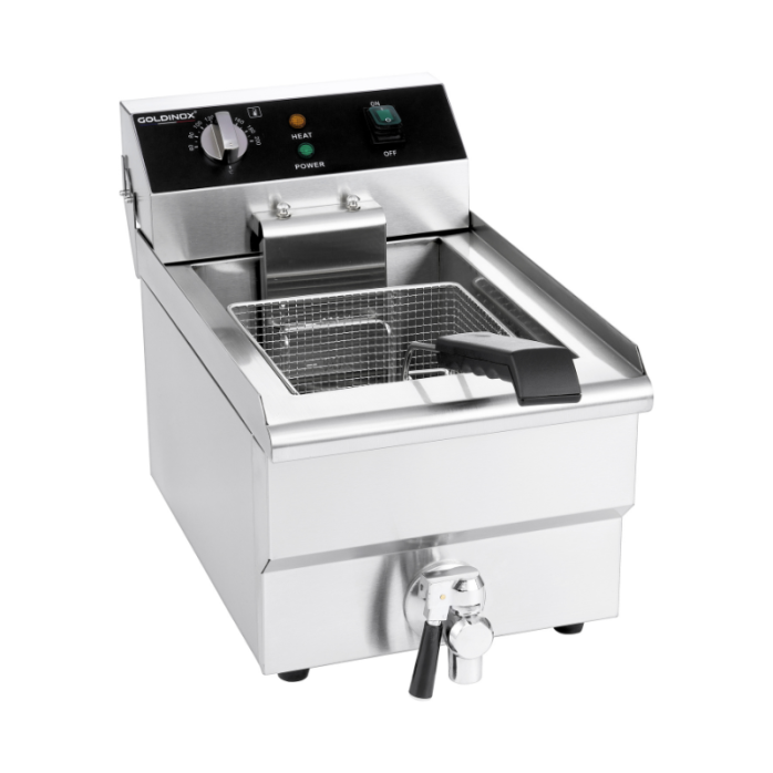 Friteuse électrique à poser professionnelle 10 Litres avec robinet de vidange (230V) IDEAL - GOLDINOX