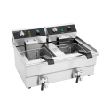 Friteuse électrique à poser professionnelle 10 + 10 Litres avec robinet de vidange (230V) IDEAL - GOLDINOX
