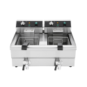 Friteuse électrique à poser professionnelle 10 + 10 Litres avec robinet de vidange (230V) IDEAL - GOLDINOX
