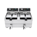 Friteuse électrique à poser professionnelle 10 + 10 Litres avec robinet de vidange (230V) IDEAL - GOLDINOX