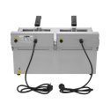 Friteuse électrique à poser professionnelle 10 + 10 Litres avec robinet de vidange (230V) IDEAL - GOLDINOX