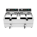 Friteuse électrique à poser professionnelle 16 + 16 Litres avec robinet de vidange (400V) IDEAL - GOLDINOX