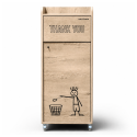 Poubelle snack "THANK YOU" en bois Chêne clair 100 Litres PREMIUM - GOLDINOX