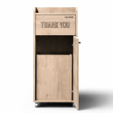 Poubelle snack "THANK YOU" en bois Chêne clair 100 Litres PREMIUM - GOLDINOX