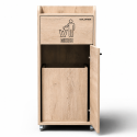 Poubelle snack "MERCI" en bois chêne clair 100 Litres PREMIUM - GOLDINOX