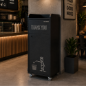 Poubelle snack "THANK YOU" en bois Noir 100 Litres PREMIUM - GOLDINOX