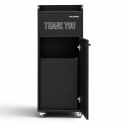 Poubelle snack "THANK YOU" en bois Noir 100 Litres PREMIUM - GOLDINOX