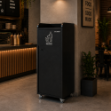 Poubelle snack "MERCI" en bois noir 100 Litres PREMIUM - GOLDINOX