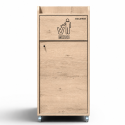 Lot de 4 Poubelles snack "MERCI" en bois chêne clair 100 Litres PREMIUM - GOLDINOX