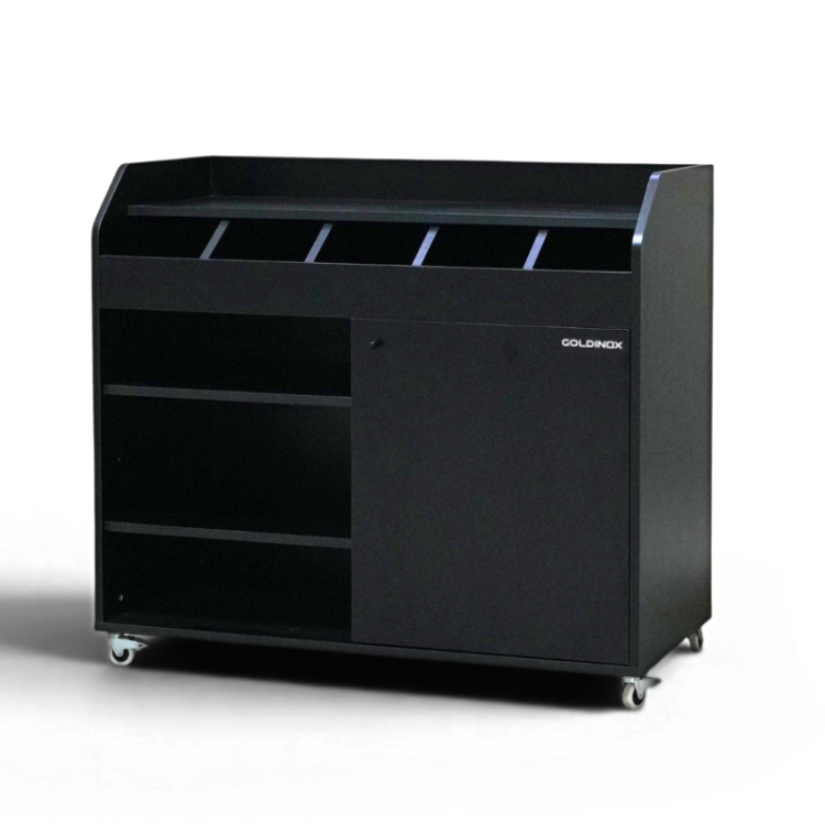 Desserte de service professionnelle en bois Noir PREMIUM - GOLDINOX
