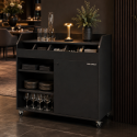 Desserte de service professionnelle en bois Noir PREMIUM - GOLDINOX
