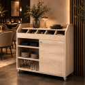 Desserte de service professionnelle en bois Chêne clair PREMIUM - GOLDINOX