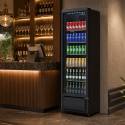 Armoire à boissons 280 Litres avec roulettes à l'arrière Full Black PREMIUM - GOLDINOX