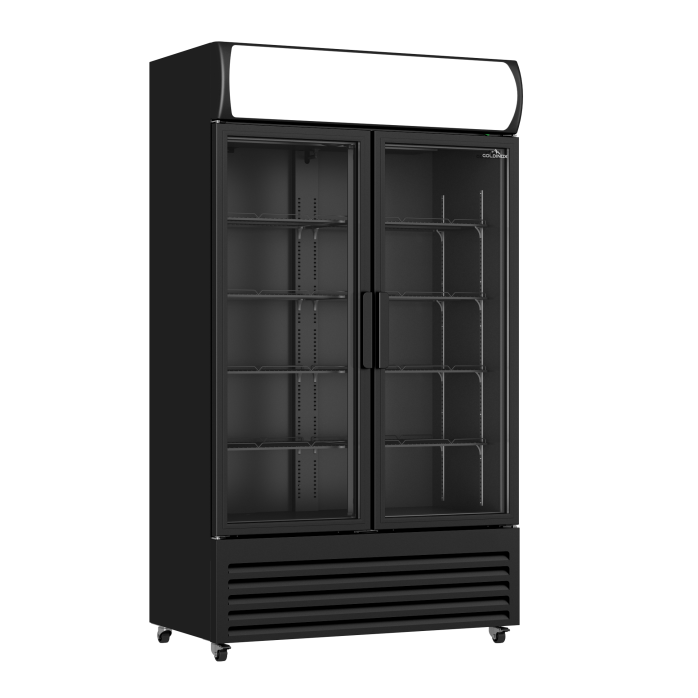 Armoire à boissons 2 portes 730 Litres sur roulettes Full Black PREMIUM - GOLDINOX
