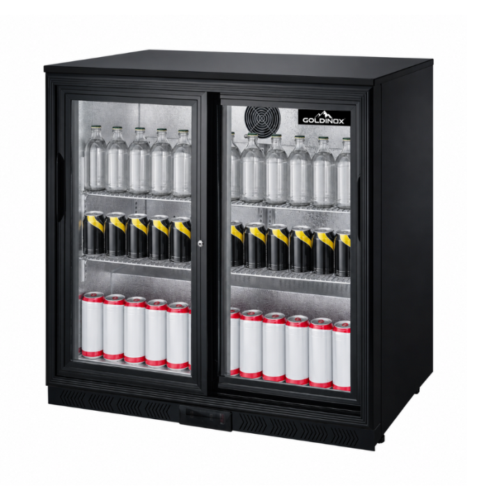 Arrière de bar 2 portes coulissantes vitrées PREMIUM - GOLDINOX