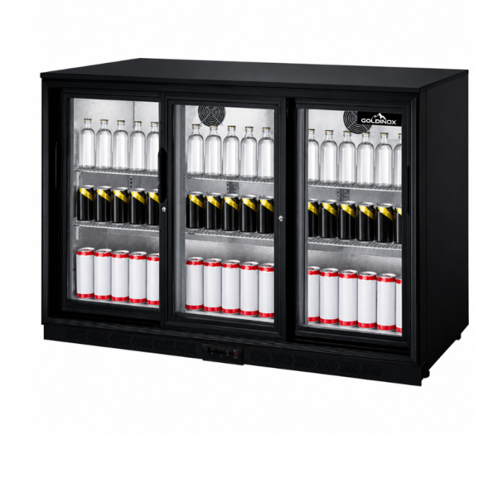 Arrière de bar 3 portes coulissantes vitrées PREMIUM - GOLDINOX