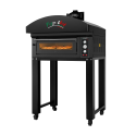 Four à pizza électrique 4x Ø34 cm (6kW-380V) sur roulettes avec hotte d'extraction + moteur Série "PIZZA CHEF" PREMIUM-GOLDINOX