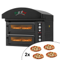 Four à pizza électrique 4 x Ø34 cm (6kW - 380V) avec hotte d'extraction Série "PIZZA CHEF" PREMIUM - GOLDINOX