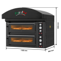 Four à pizza électrique 4 x Ø34 cm (6kW - 380V) avec hotte d'extraction Série "PIZZA CHEF" PREMIUM - GOLDINOX