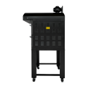 Four à pizza électrique 4x Ø34 cm (6kW-380V) sur roulettes avec hotte d'extraction + moteur Série "PIZZA CHEF" PREMIUM-GOLDINOX