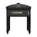 Four à pizza électrique 6x Ø34 cm (8kW-380V) sur roulettes avec hotte d'extraction + moteur Série "PIZZA CHEF" PREMIUM-GOLDINOX