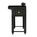 Four à pizza électrique 6x Ø34 cm (8kW-380V) sur roulettes avec hotte d'extraction + moteur Série "PIZZA CHEF" PREMIUM-GOLDINOX