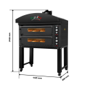 Four à pizza électrique 4 x Ø34 cm (6kW - 380V) avec hotte d'extraction et moteur Série "PIZZA CHEF" PREMIUM - GOLDINOX