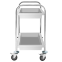 Chariot de service en inox 860x530 mm - 2 bacs PREMIUM - GOLDINOX