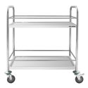 Chariot de service en inox 860x530 mm - 2 niveaux avec renfort PREMIUM - GOLDINOX